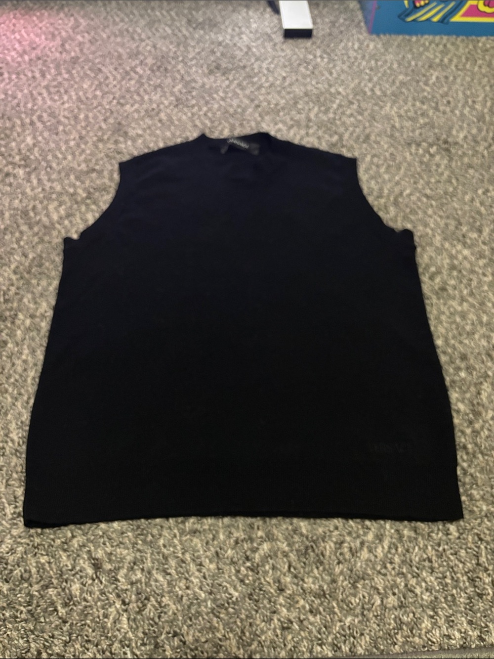 Versace sweater vest top European Size 44 (14) black soft casual fall minimalist